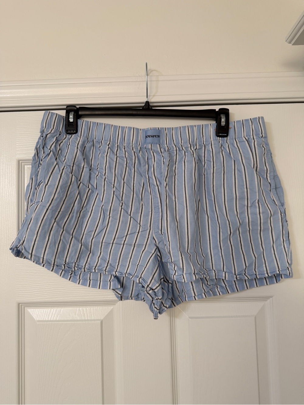 Joyspun Light Blue Striped Women's Pajama Shorts